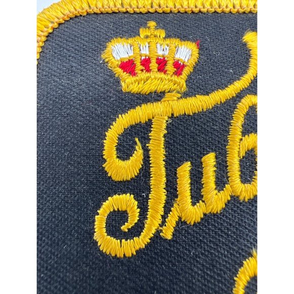 Vintage Tuborg Gold Beer Embroidered Patch Carlsberg Pilsner 3" Black & Gold - Picture 3 of 4